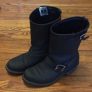 Frye Engineer Boots, black 7 M